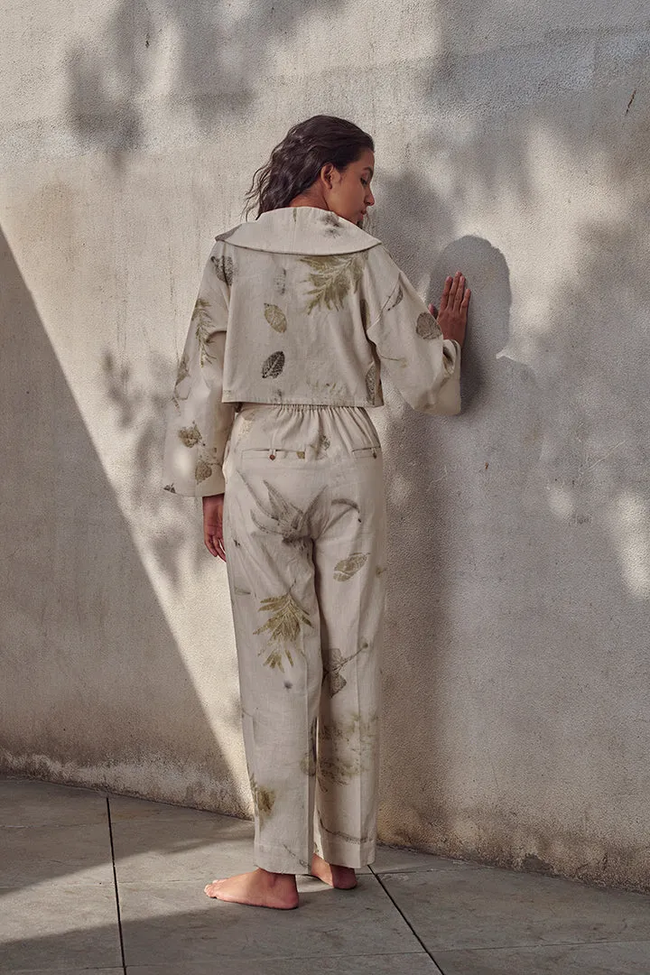 Live Leafy Khadi Blazer & Pants