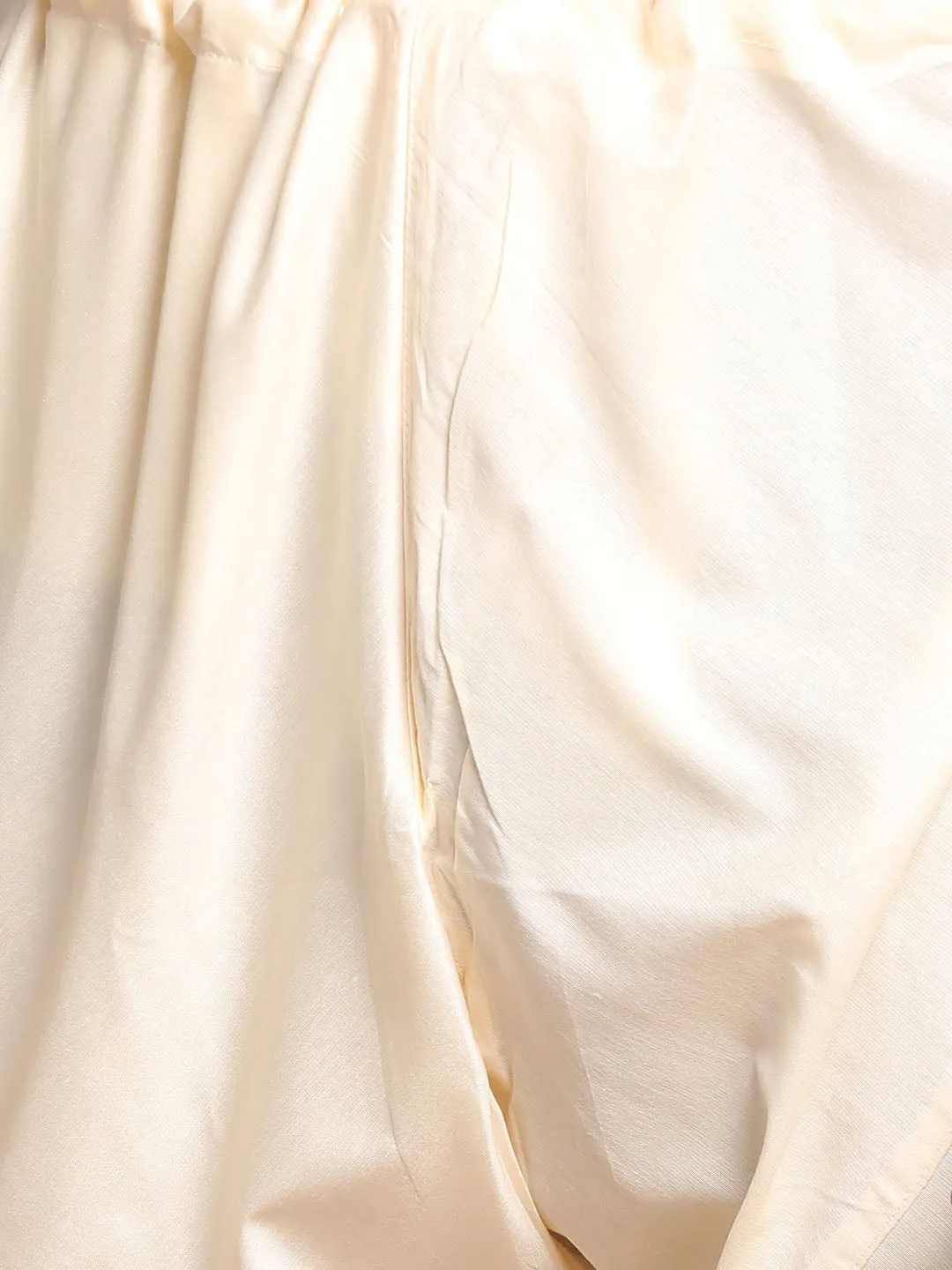 Men's Beige Floral Print Blazer And Cream Solid Kurta With Pajama Set