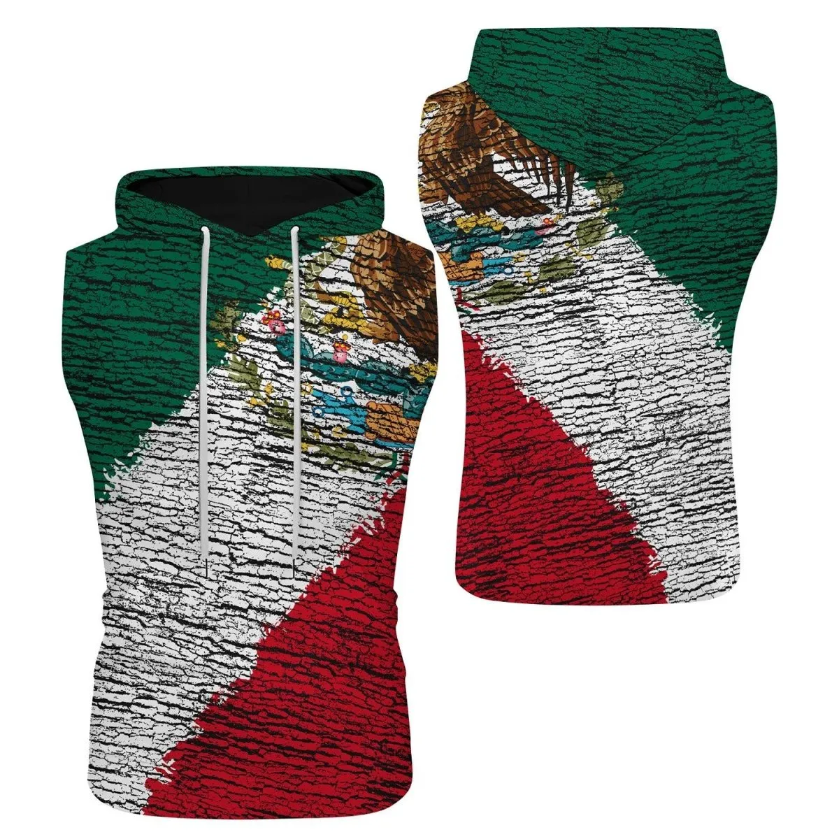 Mexico Flag Sleeveless Pullover & Zip Hoodie