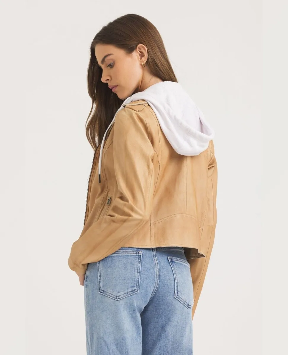 Molly Leather Jacket Au Lait