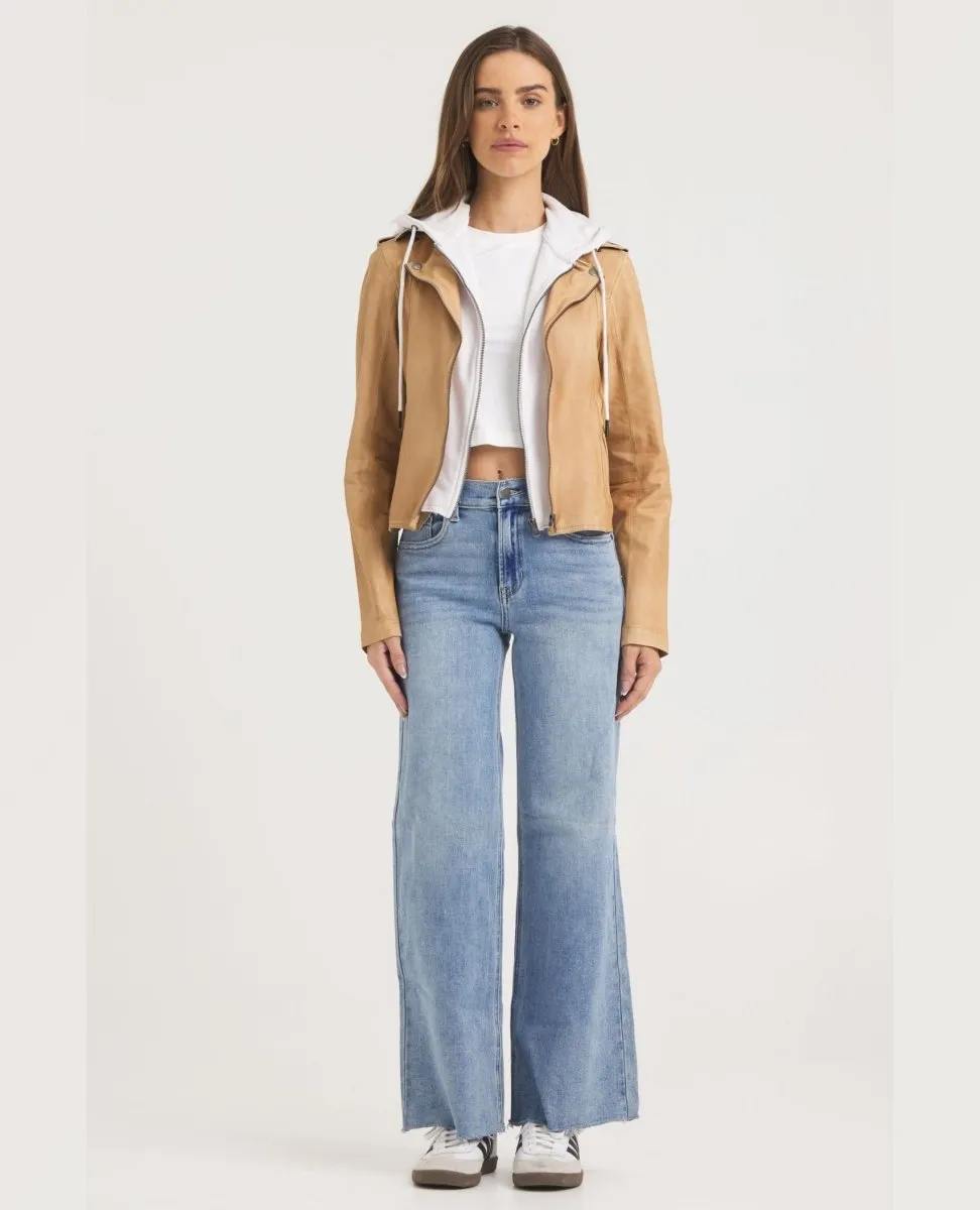 Molly Leather Jacket Au Lait