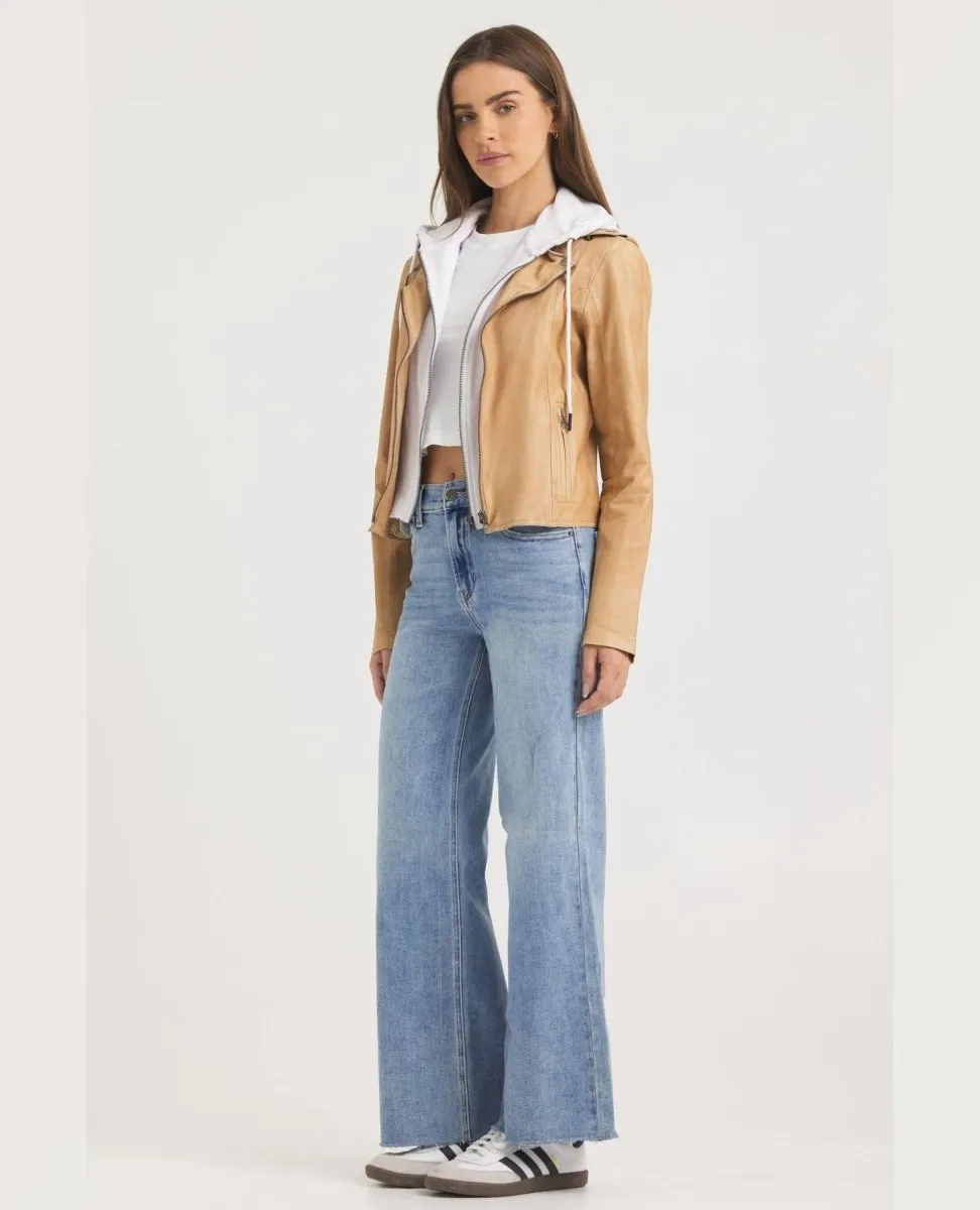 Molly Leather Jacket Au Lait