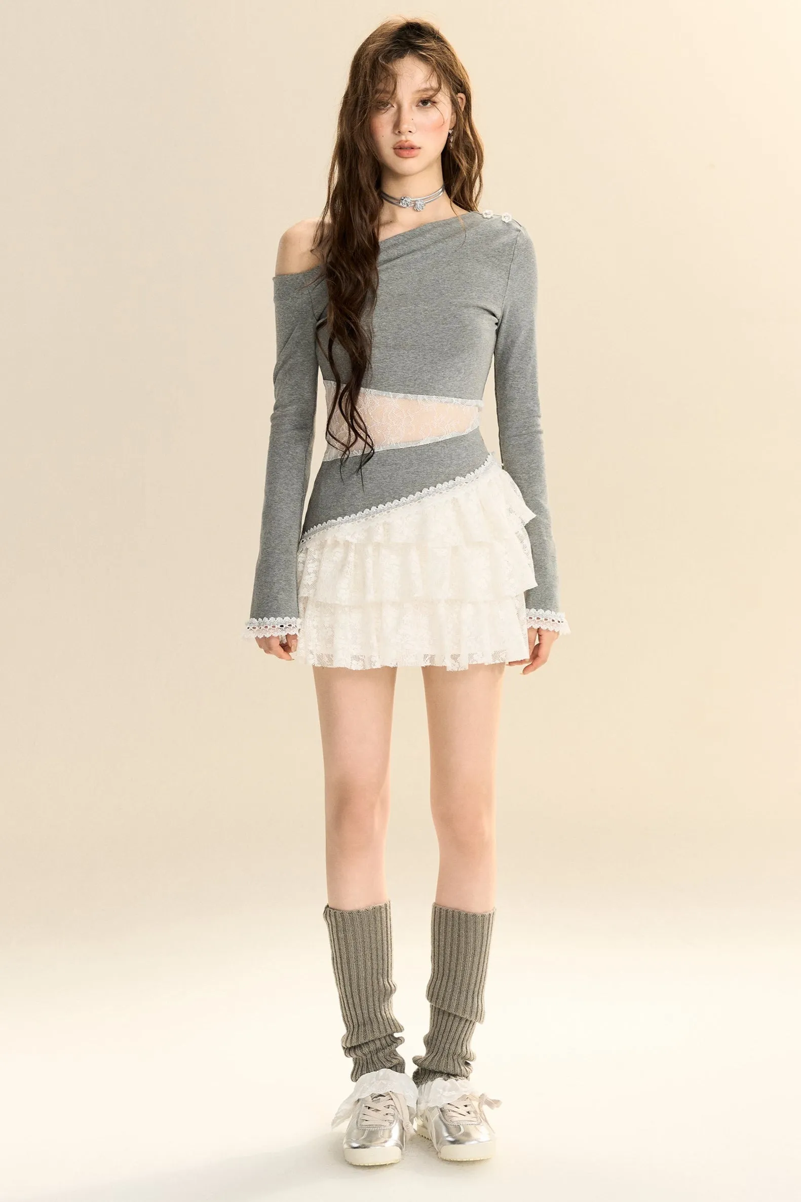 Multi-Layered Lace Ruffled Cake Skirt