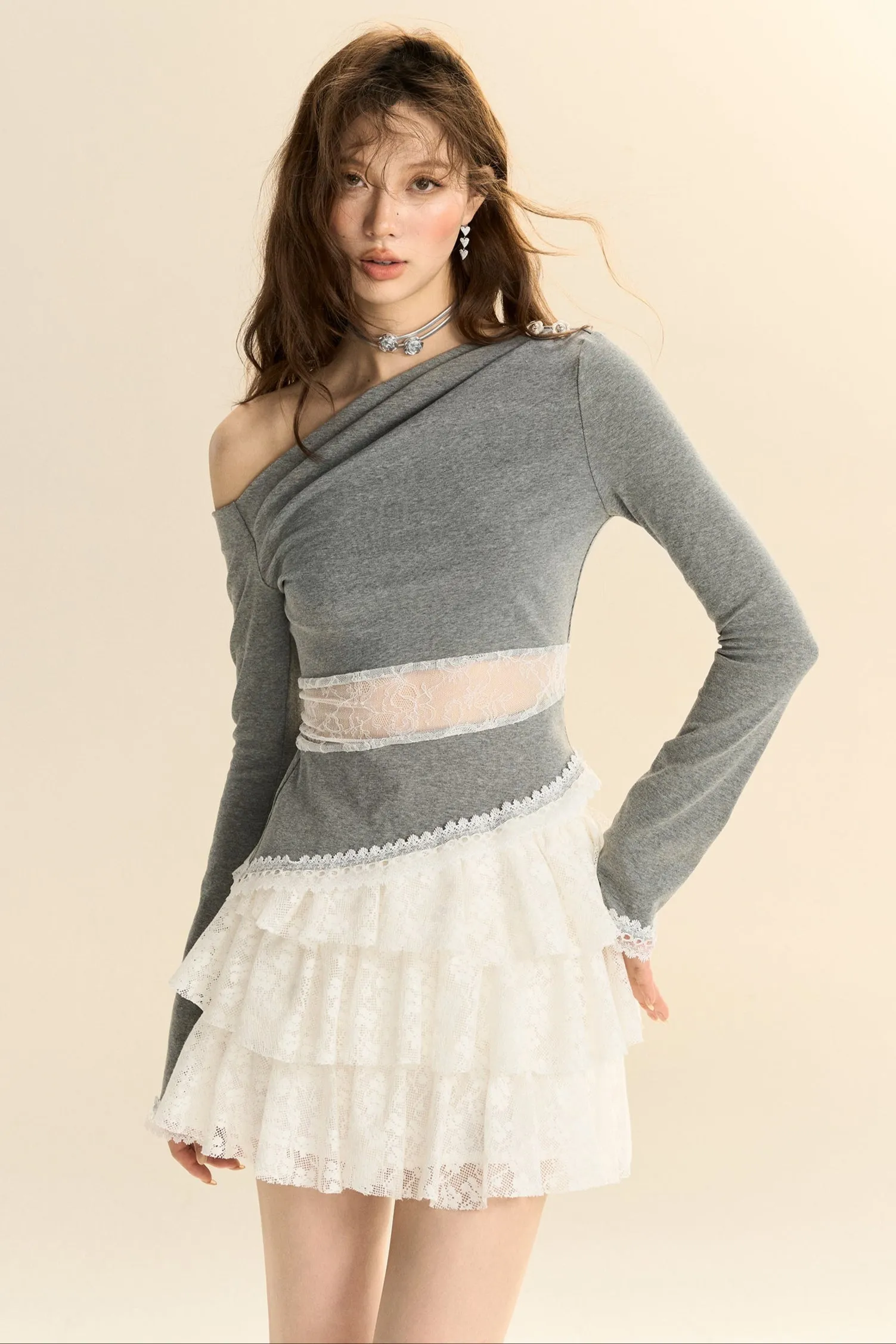 Multi-Layered Lace Ruffled Cake Skirt