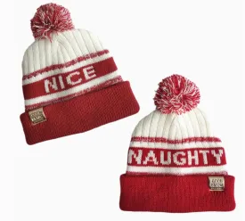 Naughty or Nice - Reversible Beanie in Red
