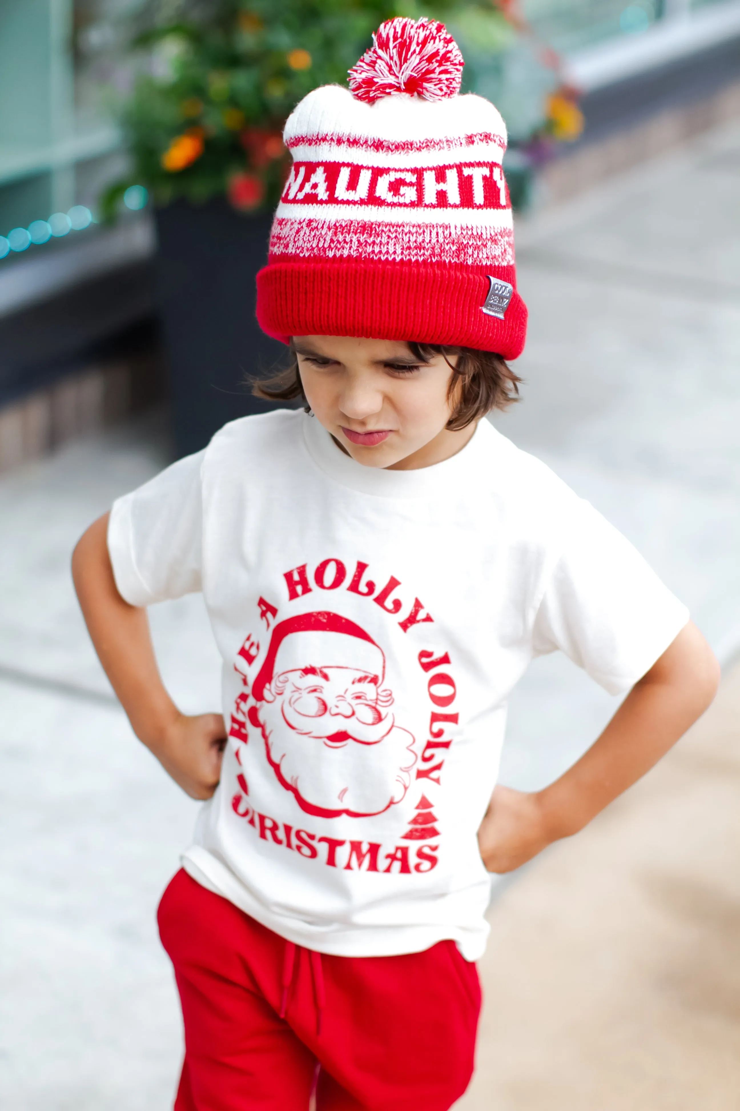 Naughty or Nice - Reversible Beanie in Red