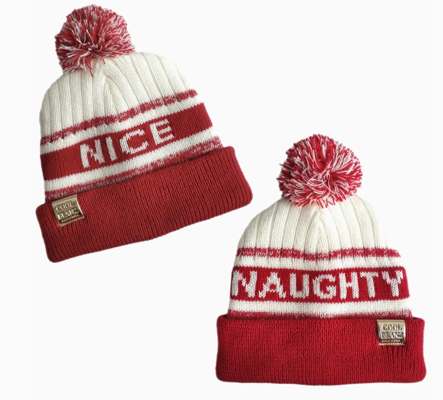 Naughty or Nice - Reversible Beanie in Red