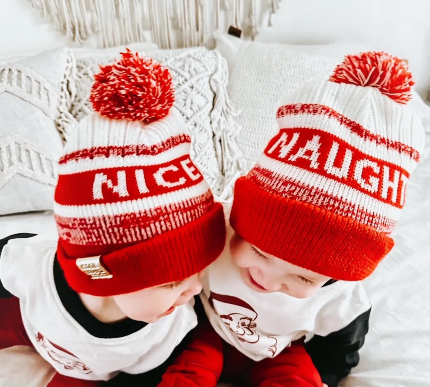 Naughty or Nice - Reversible Beanie in Red