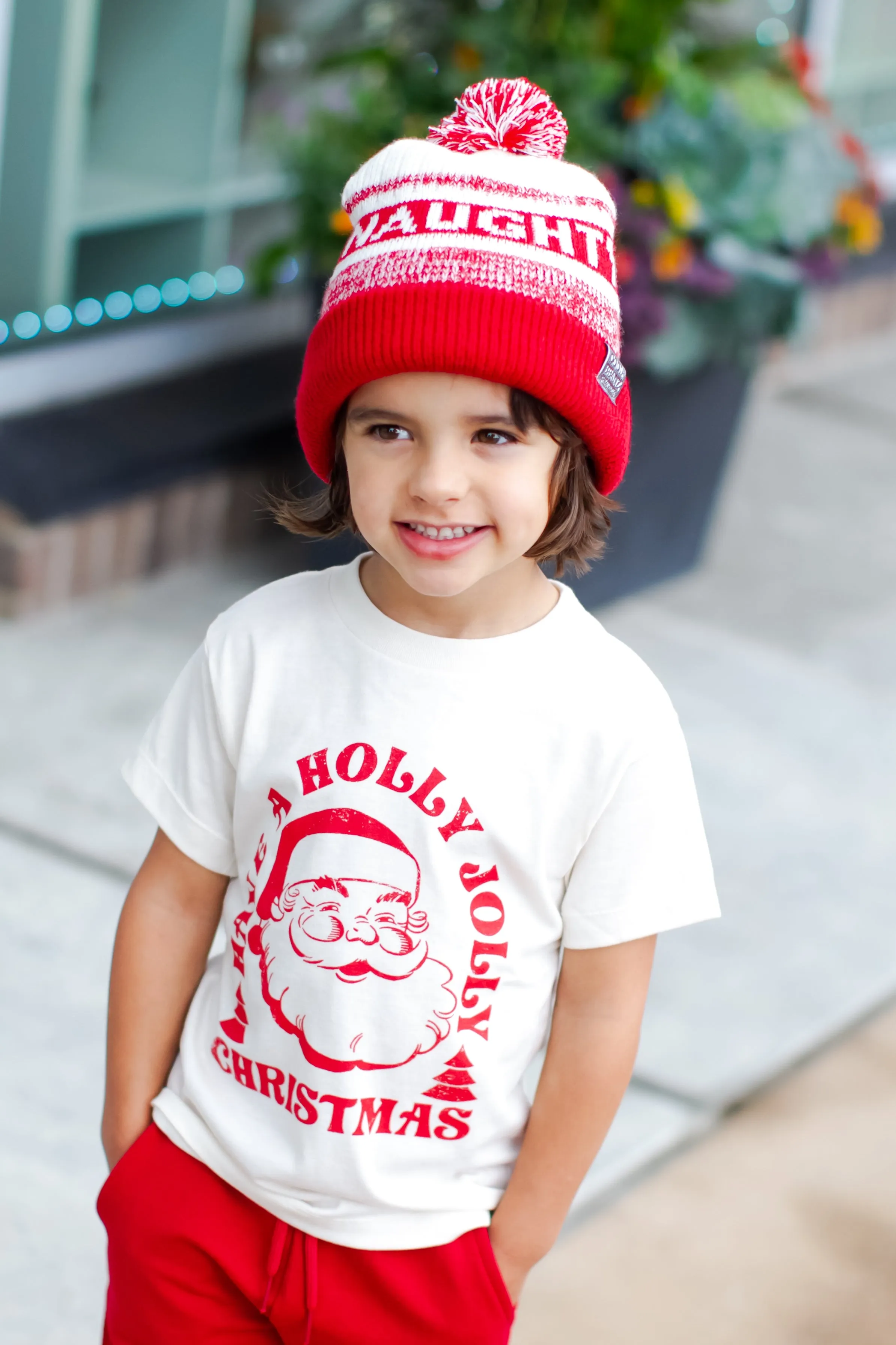 Naughty or Nice - Reversible Beanie in Red
