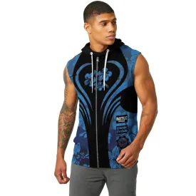 Orchid Series Floral Blue Heart Pattern Sleeveless Pullover & Zip Hoodie
