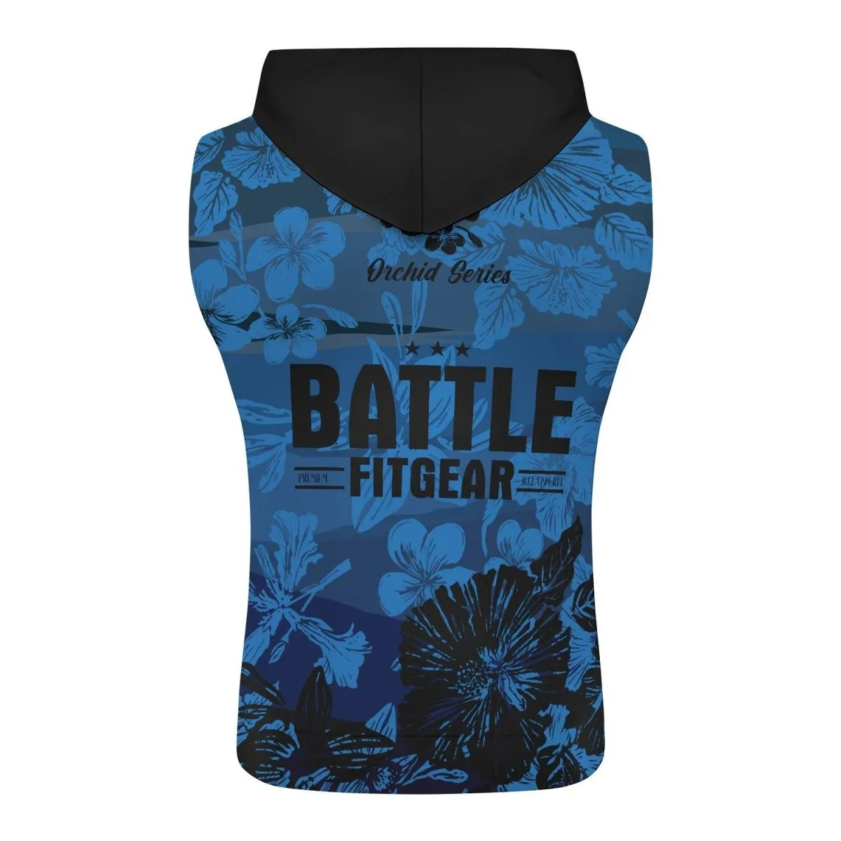 Orchid Series Floral Blue Heart Pattern Sleeveless Pullover & Zip Hoodie