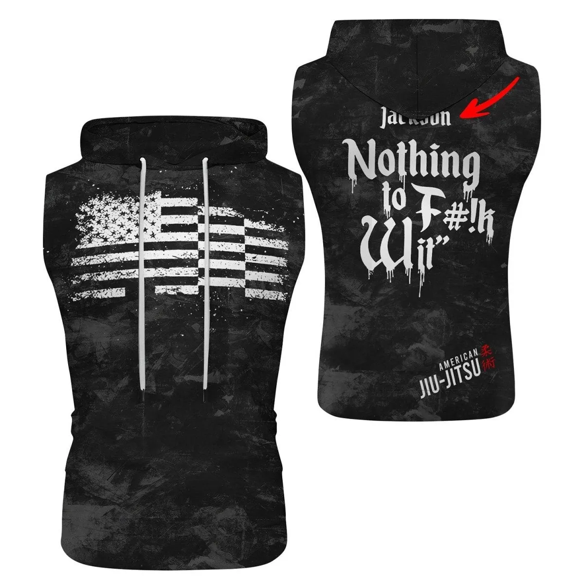 Personalized Painting American Flag Sleeveless Pullover & Zip Hoodie