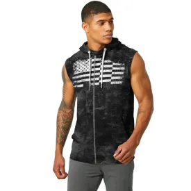 Personalized Painting American Flag Sleeveless Pullover & Zip Hoodie