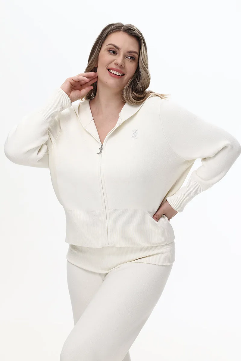 Plus-Size Small Bling Knit Cropped Jacket
