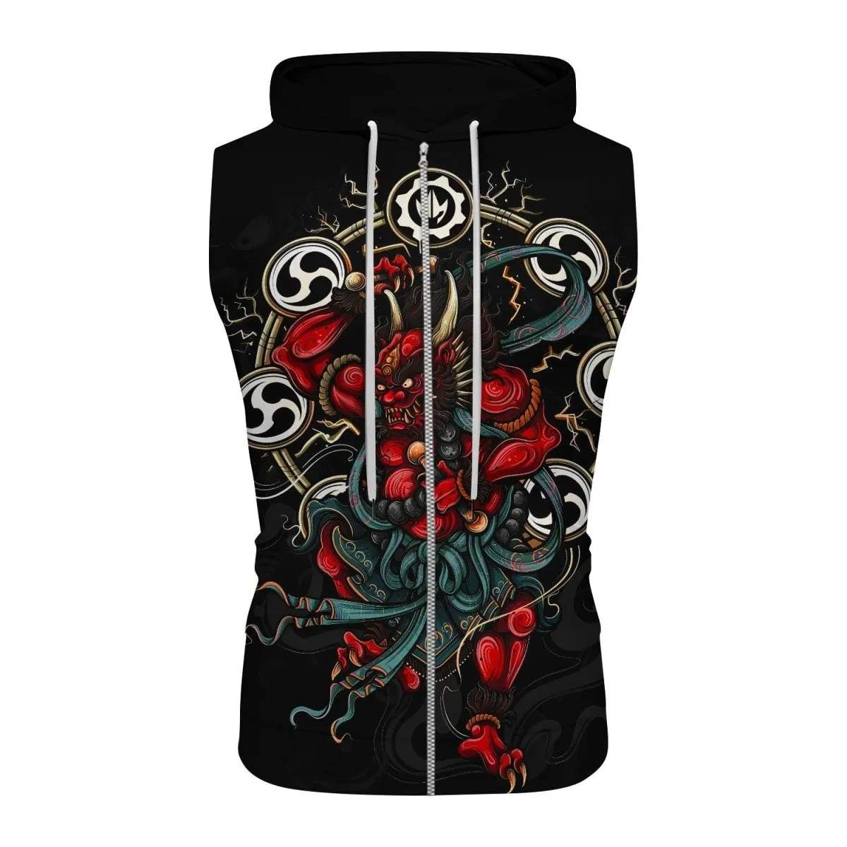 Raijin God Sleeveless Pullover & Zip Hoodie