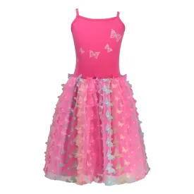 RAINBOW BUTTERFLY DRESS HOT PINK