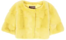 Sarah Mini Mink Fur Jacket Limone