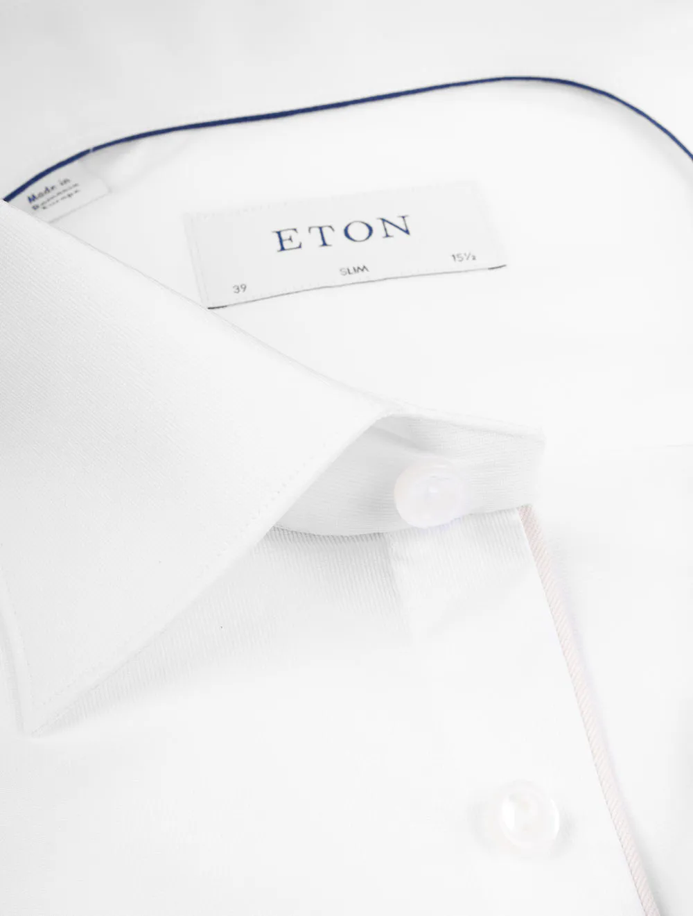 Slim Fit Fine Piqué Shirt White