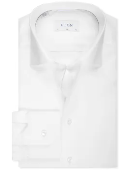 Slim Fit Fine Piqué Shirt White
