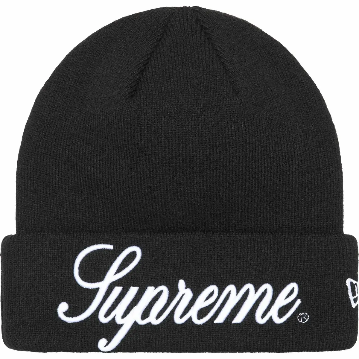 Supreme x New Era Script Black Beanie