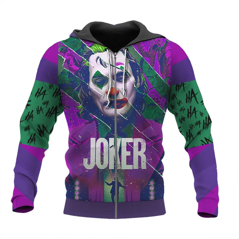 The Joker HaHaHa Green Purple Hoodie & Zip Hoodie
