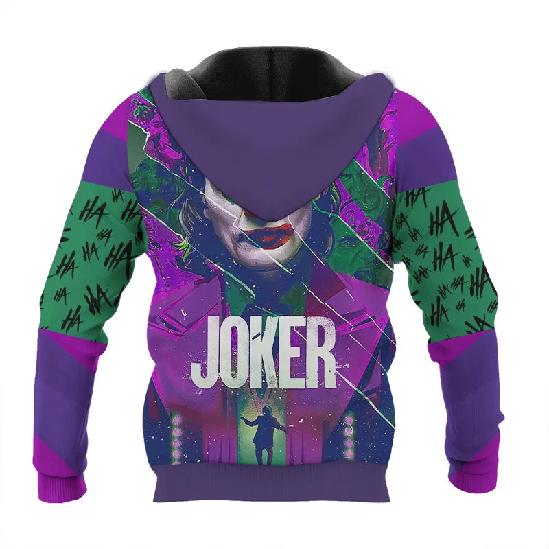 The Joker HaHaHa Green Purple Hoodie & Zip Hoodie