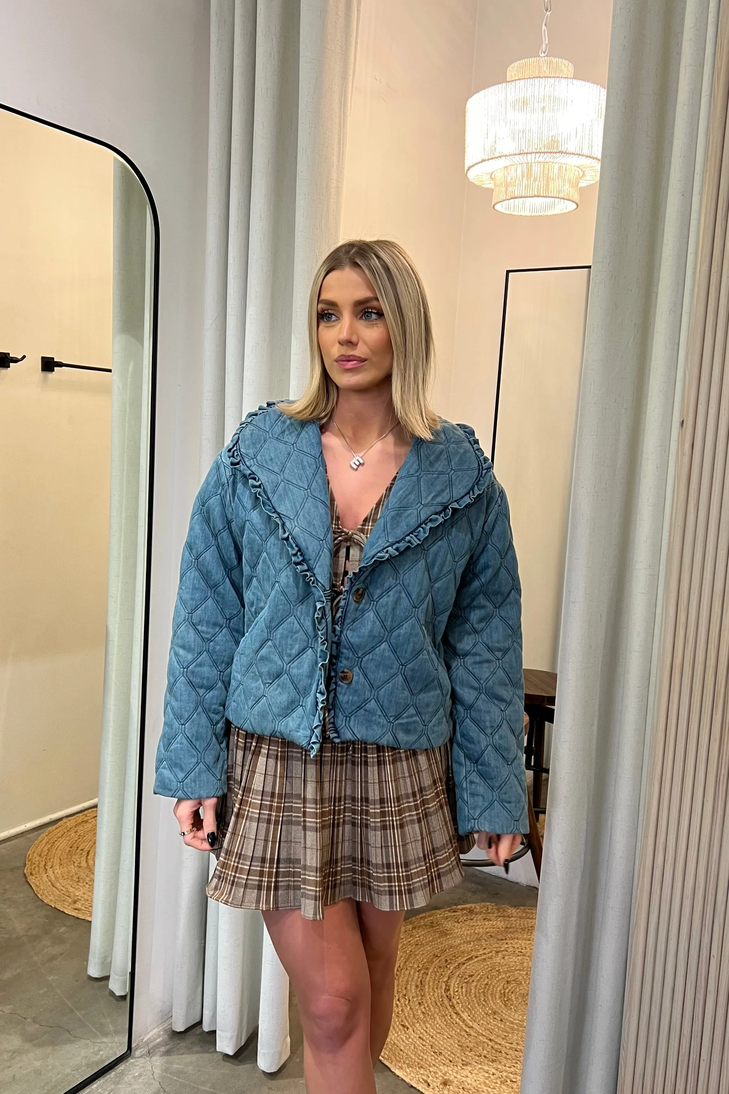 TRISTA DENIM QUILTED JACKET