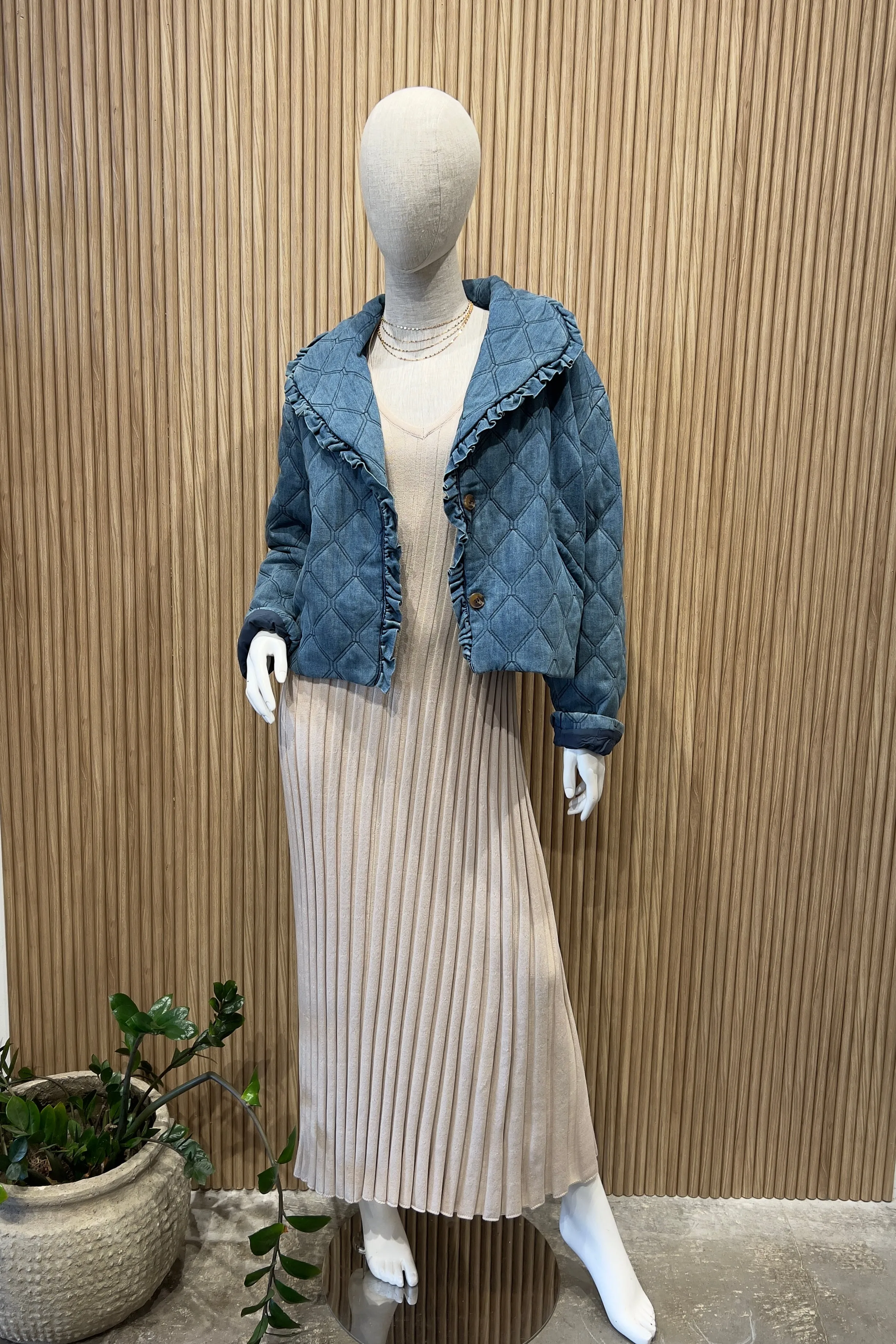 TRISTA DENIM QUILTED JACKET