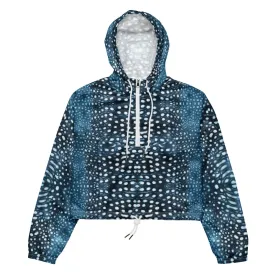 Whale Shark Mosaic Women’s Cropped Windbreaker