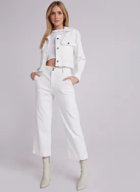 Willa  Seam Pocket Frayed Jacket - Winter White