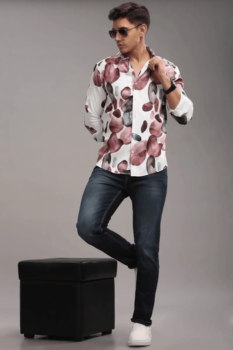 Wine Bubble Printed Shirt - Full - Wrinkle Free