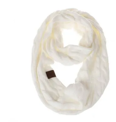 Winter Knitted Cable Ring Scarf Female Autumn Infinity Scarves