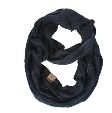 Winter Knitted Cable Ring Scarf Female Autumn Infinity Scarves