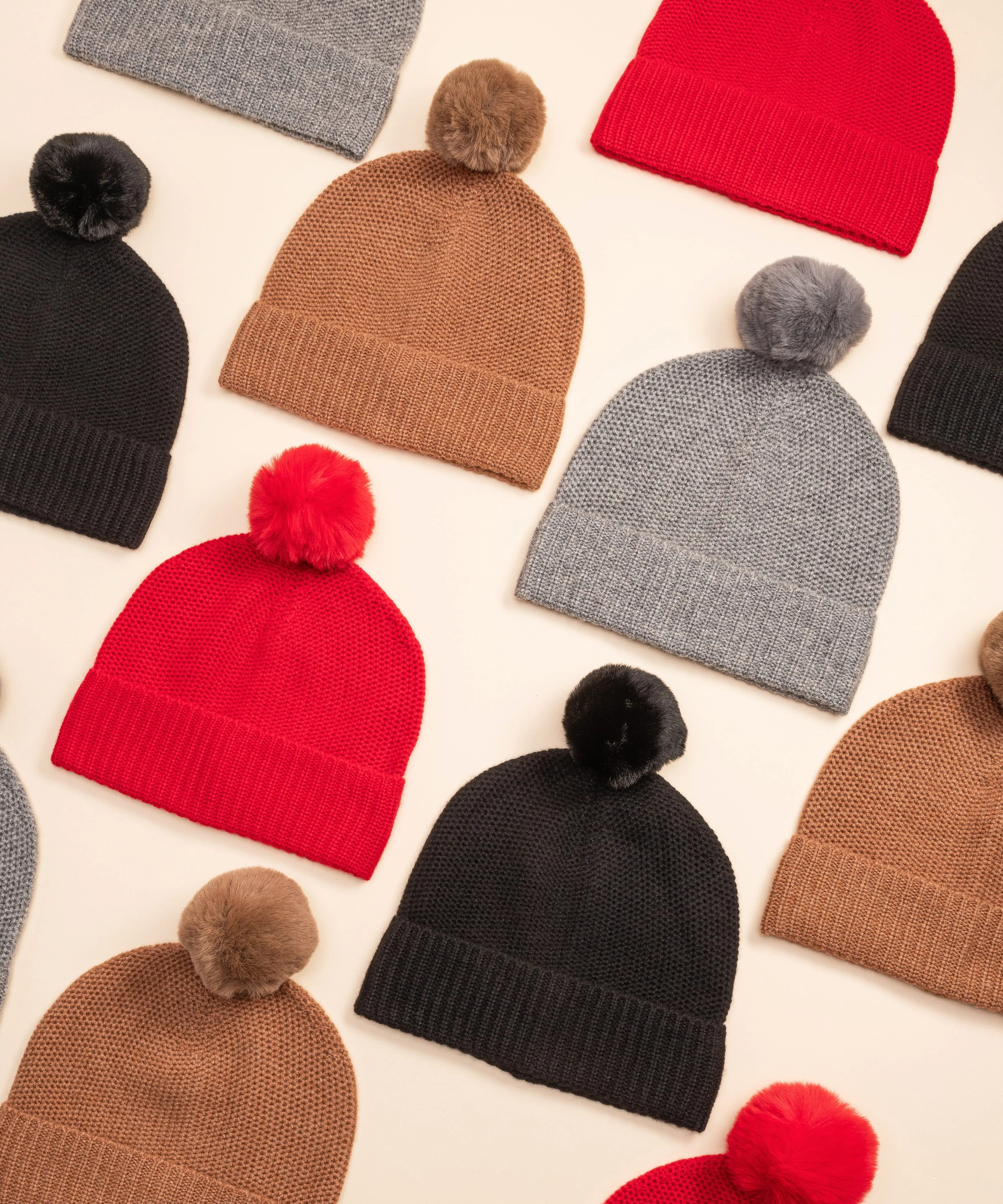 Wool/Cashmere Honeycomb Beanie