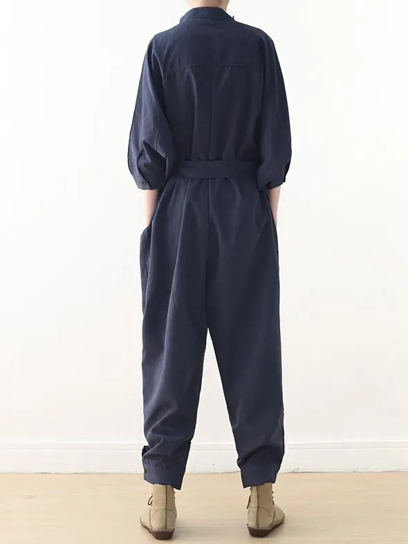 xakxx Loose Lace-Up Overall Jumpsuits
