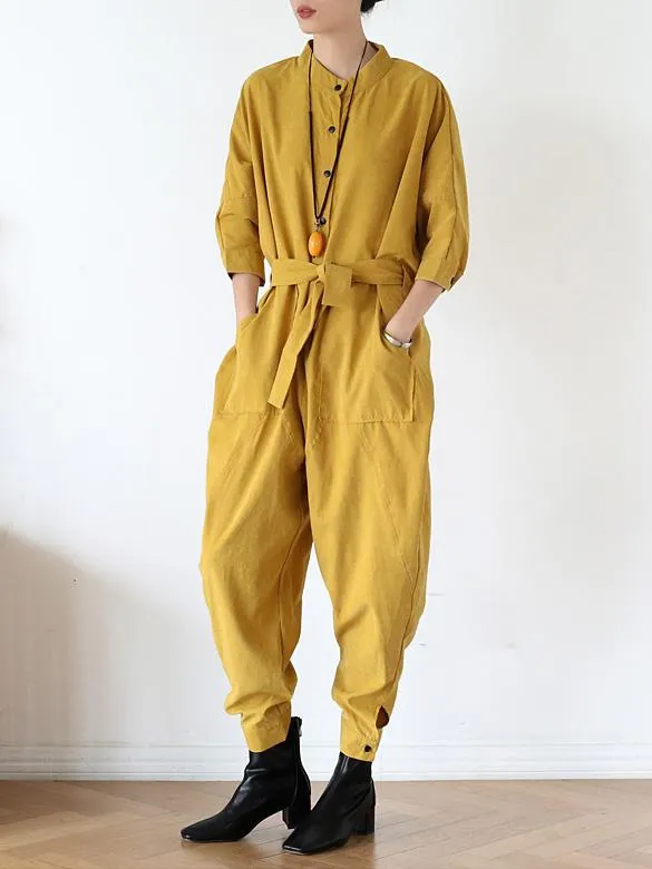 xakxx Loose Lace-Up Overall Jumpsuits