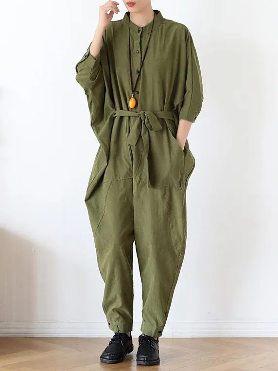 xakxx Loose Lace-Up Overall Jumpsuits