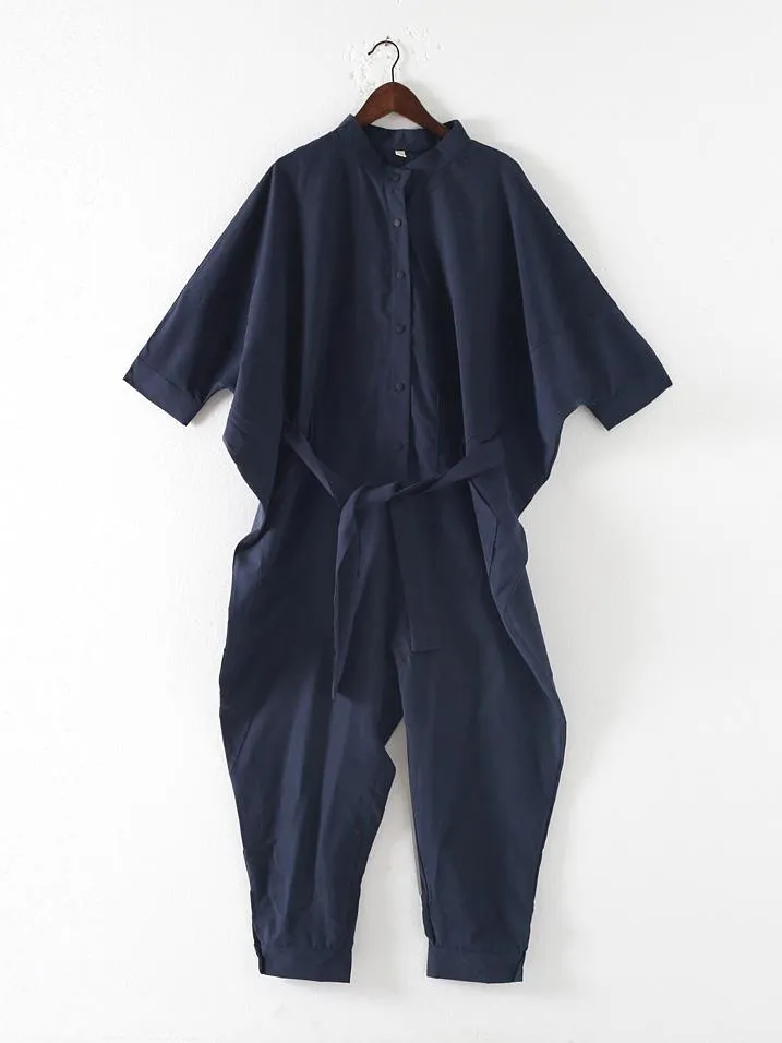 xakxx Loose Lace-Up Overall Jumpsuits
