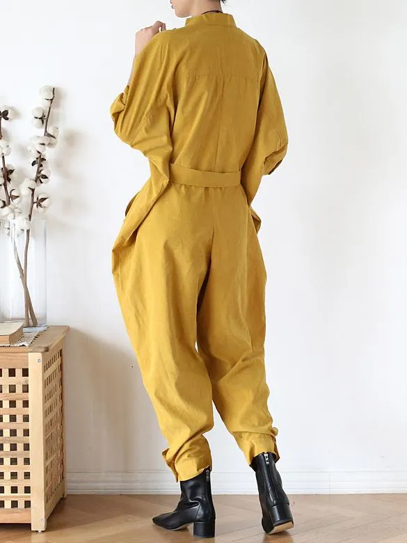 xakxx Loose Lace-Up Overall Jumpsuits